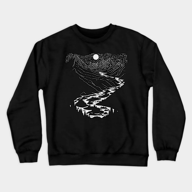 Mountains Rivers Crewneck Sweatshirt by Bongonation